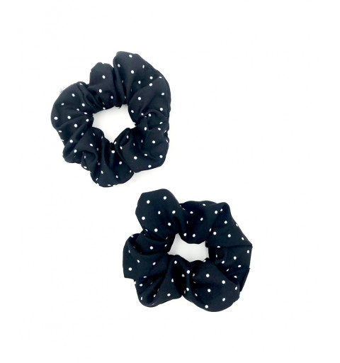 Scrunchie med prickiga mönster svarta hårsnoddar med vita prickar hårsnoddar set