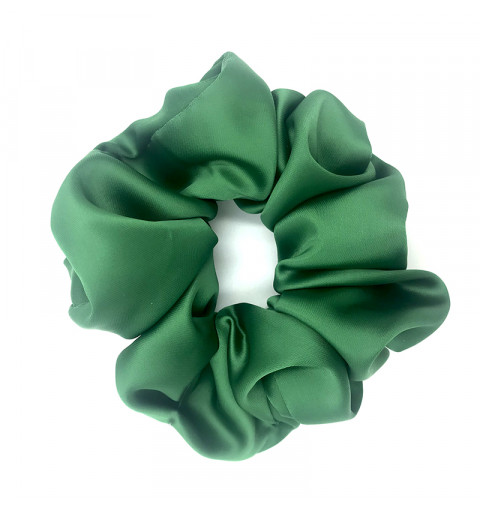 Stor scrunchie i satin grön