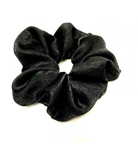 Stor scrunchie glansig XL svart
