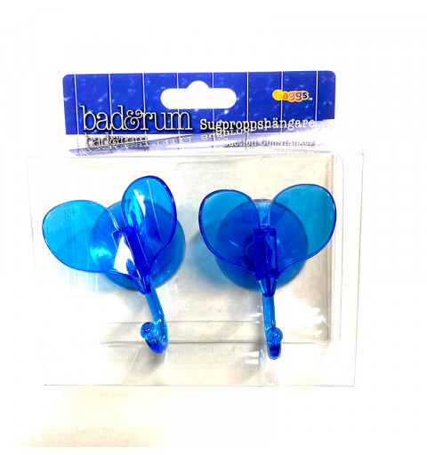 krokar hjärta blå sugproppshängare plast